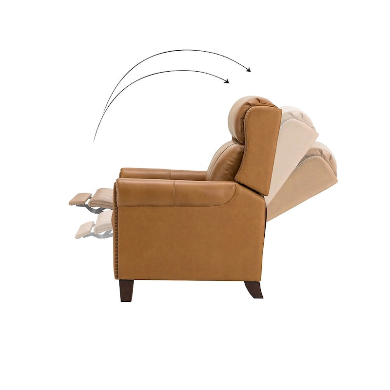 32,48 po Large Fauteuil inclinable manuel en cuir véritable