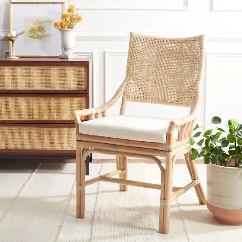 Chaise coussin en rotin côtier - 22 L x 24 P x 37 H - 22L x 24P x 37H