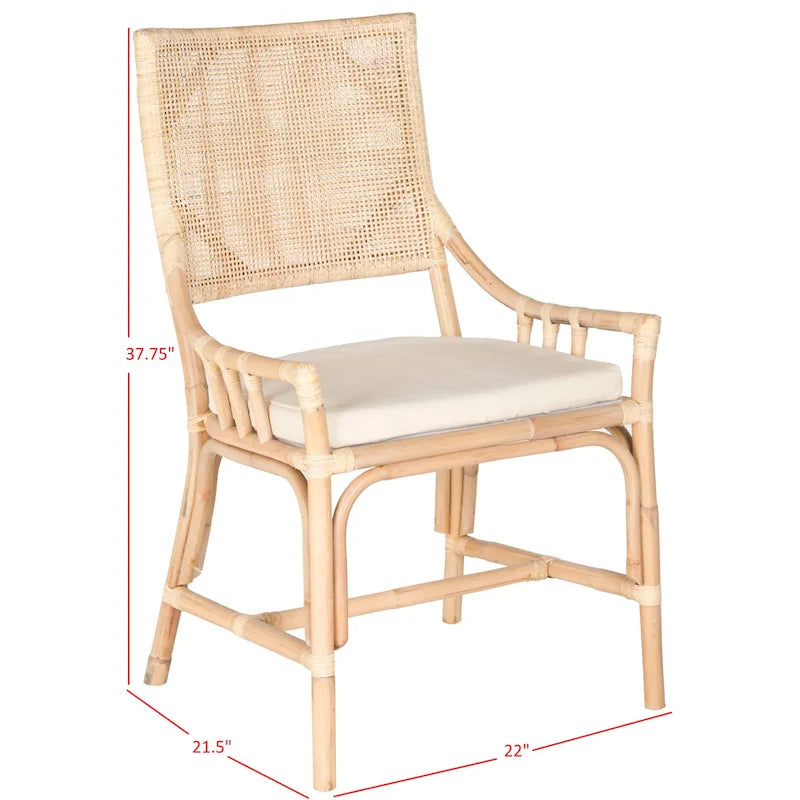 Chaise coussin en rotin côtier - 22 L x 24 P x 37 H - 22L x 24P x 37H