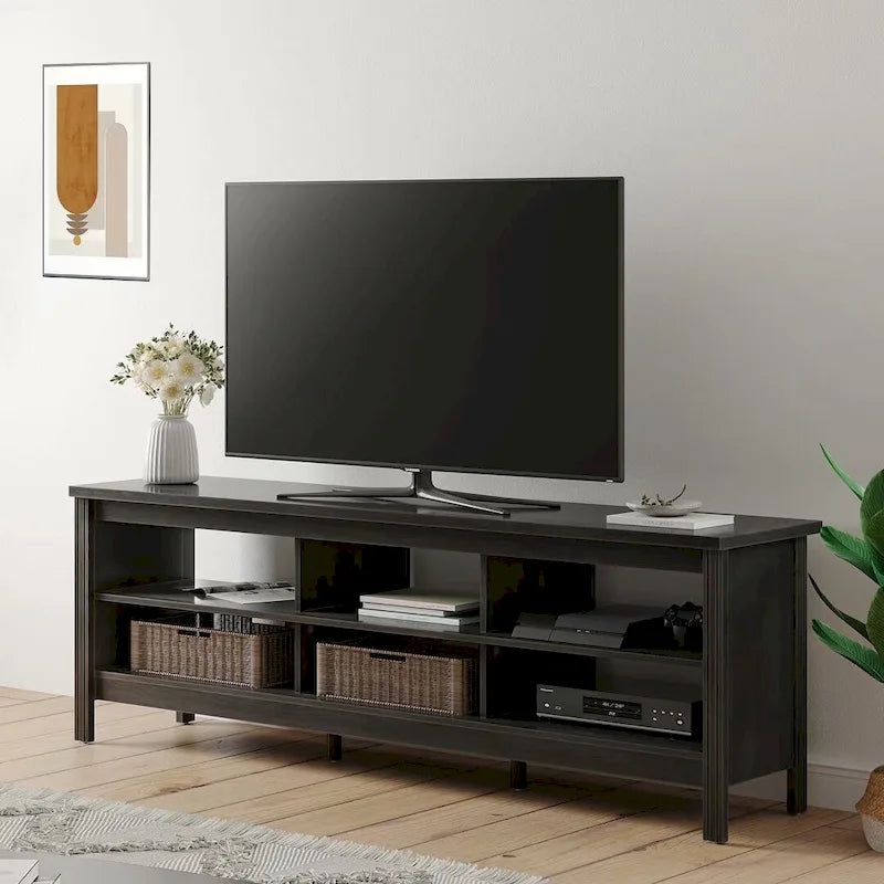 Meuble TV en bois de style rustique pour téléviseur de 75 pouces - 73 pouces