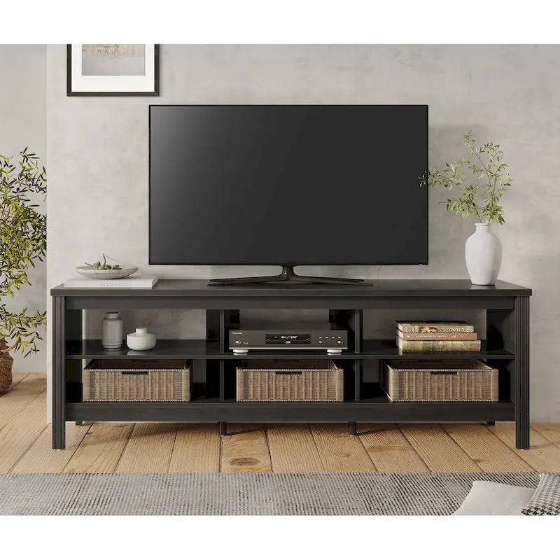 Meuble TV en bois de style rustique pour téléviseur de 75 pouces - 73 pouces