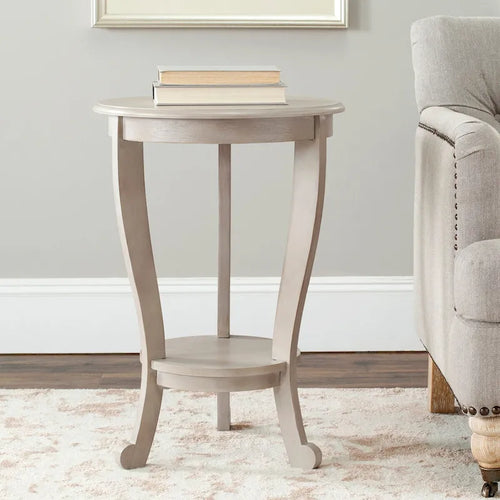 Carlotta Grey Pedestal Side Table - 18.1 x 18.1 x 26 - 18Wx18Dx26H