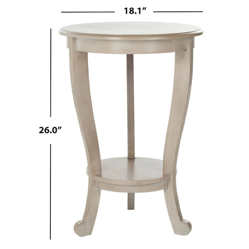 Table d'appoint sur pied Carlotta grise - 18,1 x 18,1 x 26 - 18La x 18P x 26H