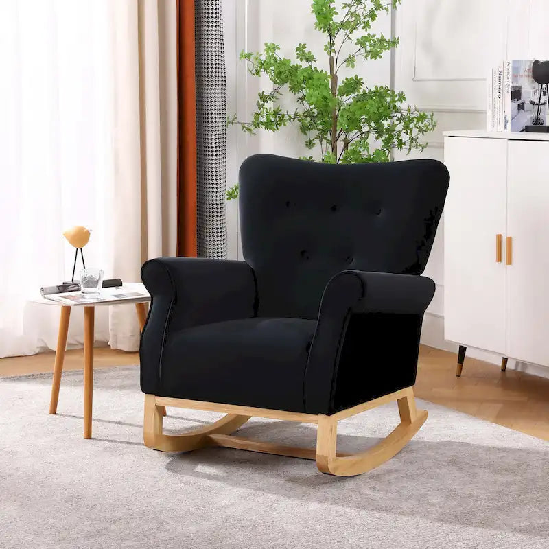 Fauteuil à bascule en velours