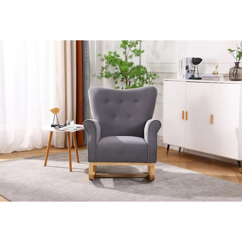 Fauteuil à bascule en velours