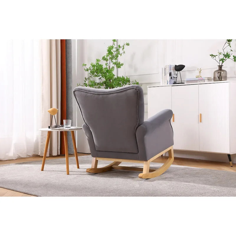 Fauteuil à bascule en velours