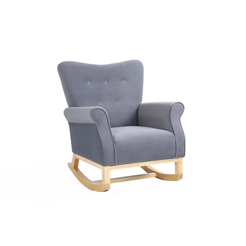 Fauteuil à bascule en velours