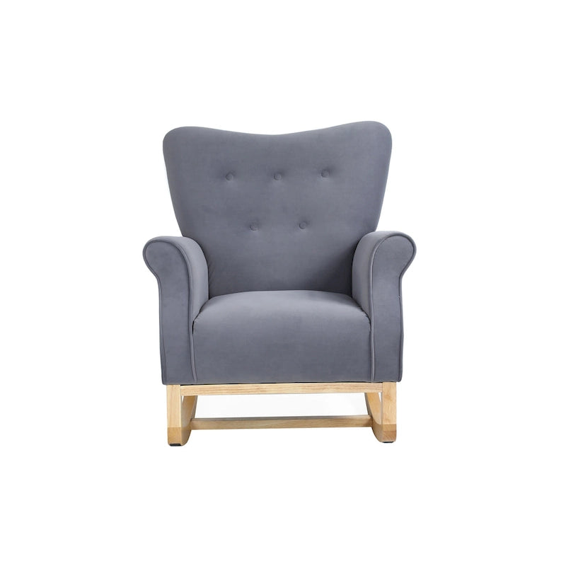 Fauteuil à bascule en velours