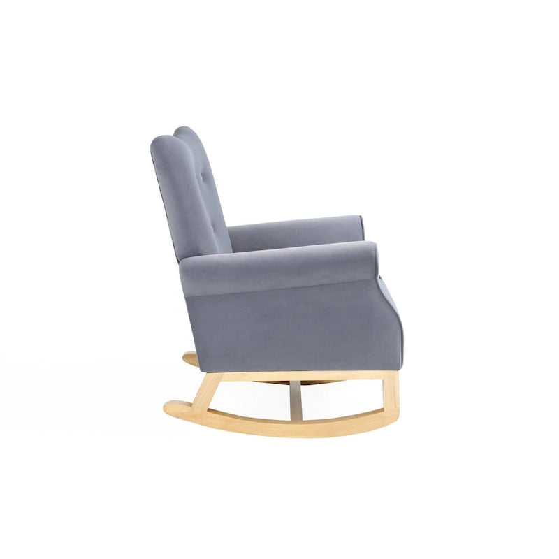 Fauteuil à bascule en velours