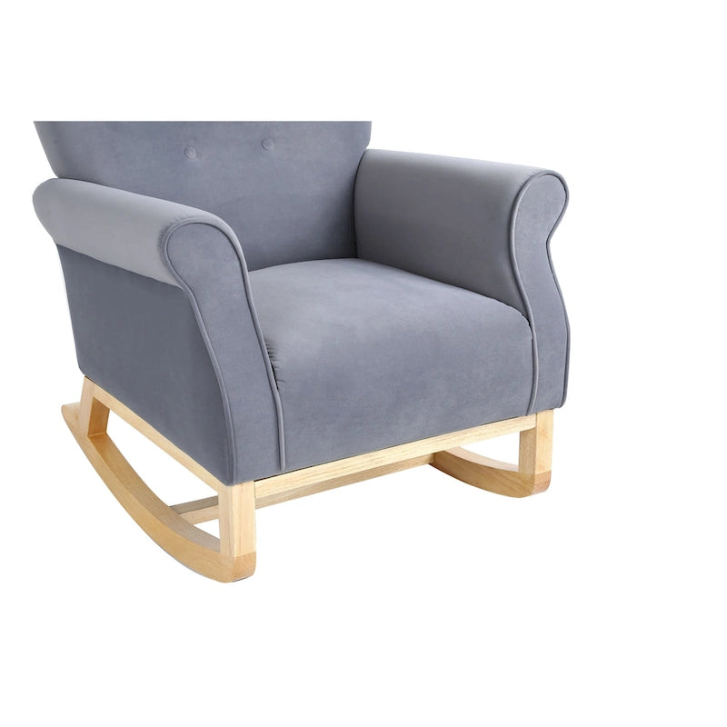 Fauteuil à bascule en velours