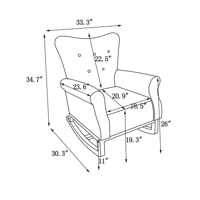 Fauteuil à bascule en velours