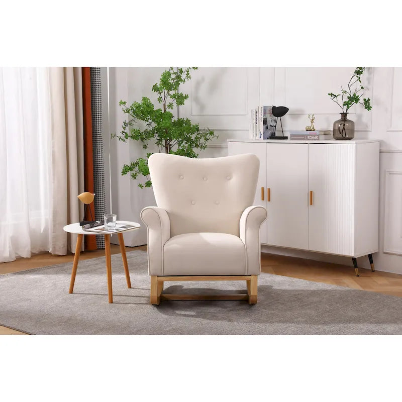 Fauteuil à bascule en velours