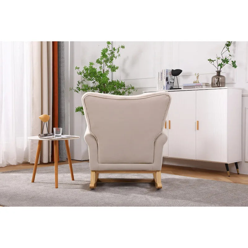 Fauteuil à bascule en velours