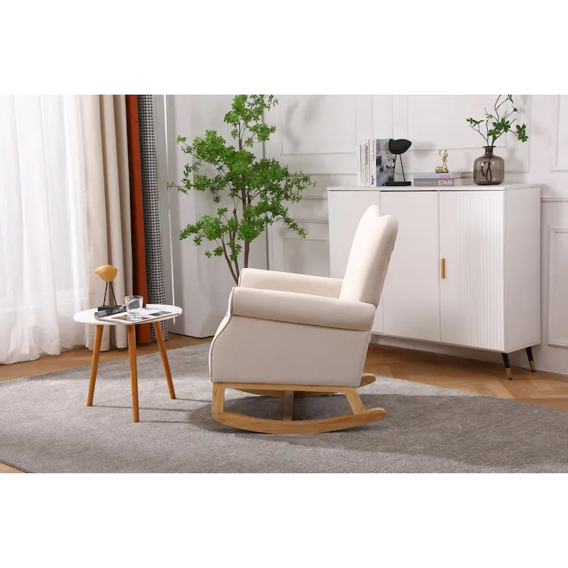 Fauteuil à bascule en velours