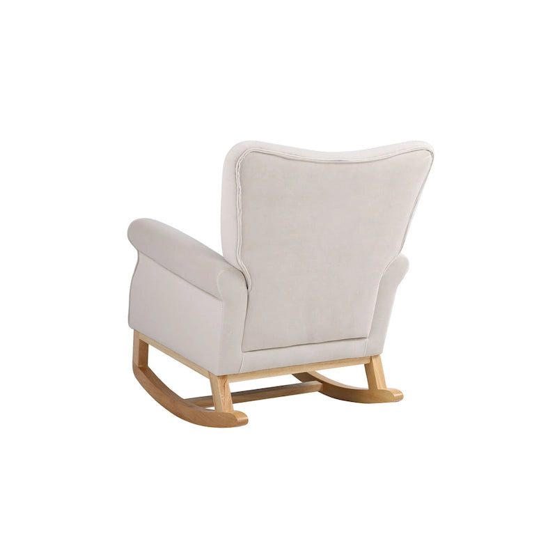 Fauteuil à bascule en velours