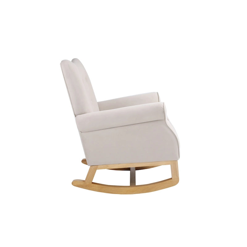 Fauteuil à bascule en velours