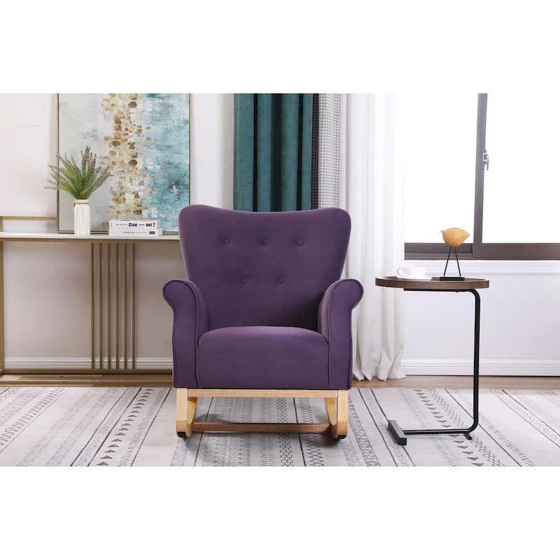 Fauteuil à bascule en velours