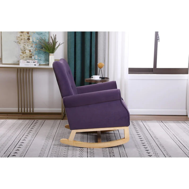 Fauteuil à bascule en velours