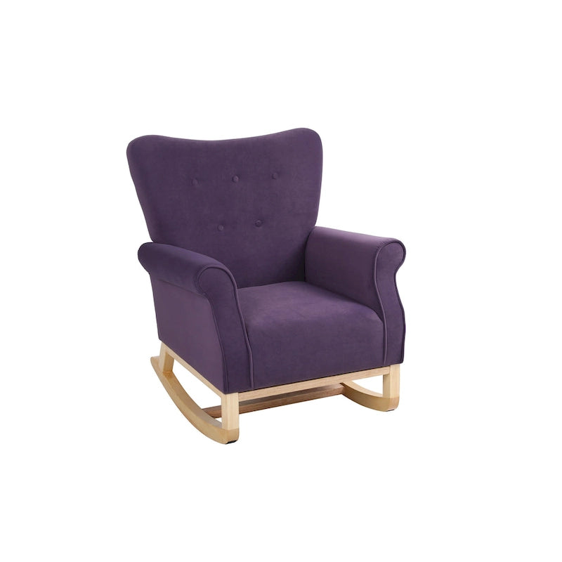 Fauteuil à bascule en velours