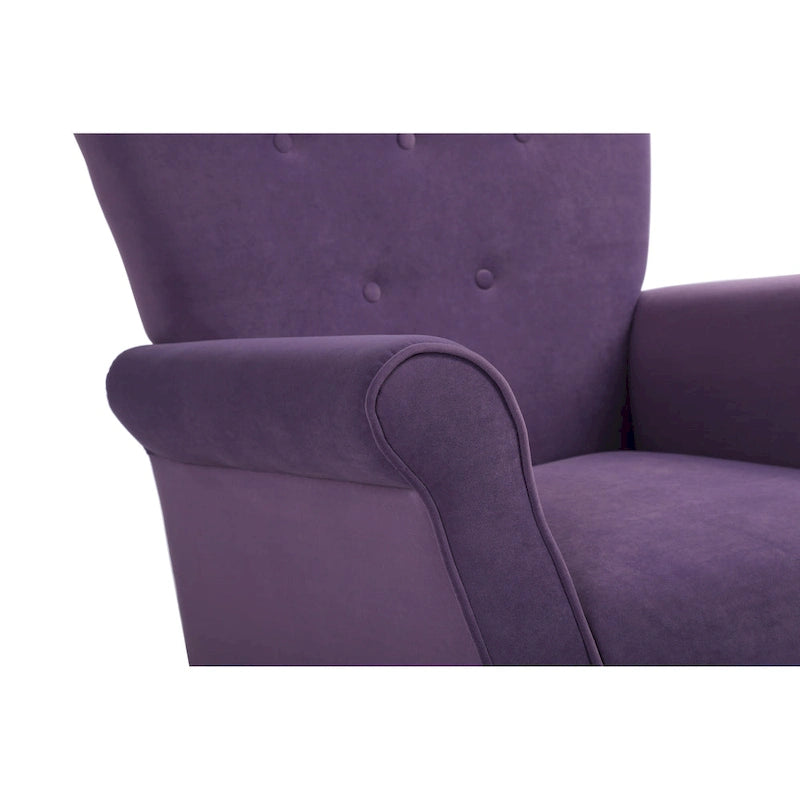 Fauteuil à bascule en velours
