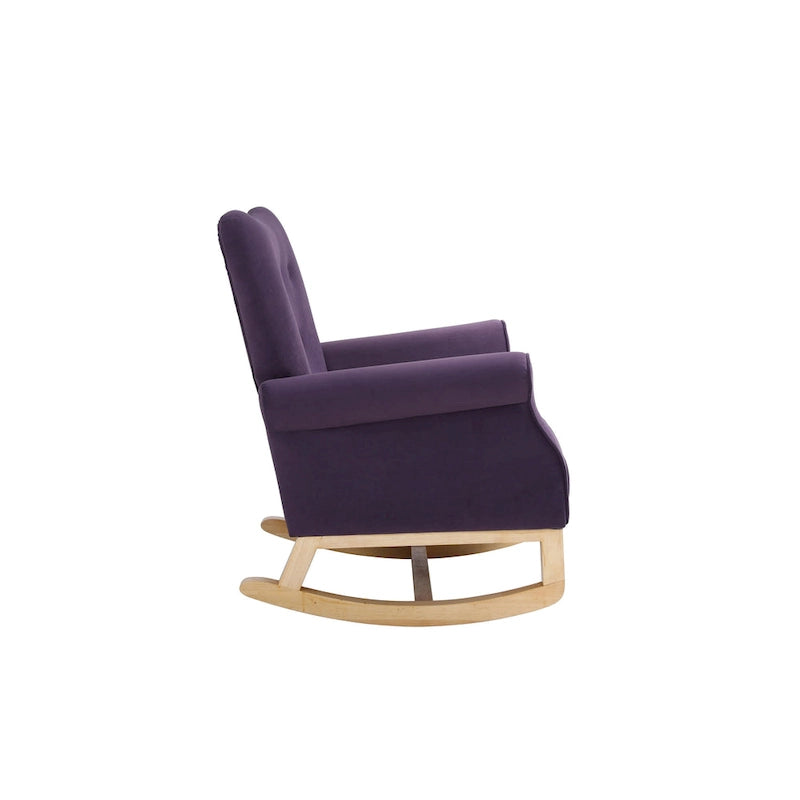 Fauteuil à bascule en velours