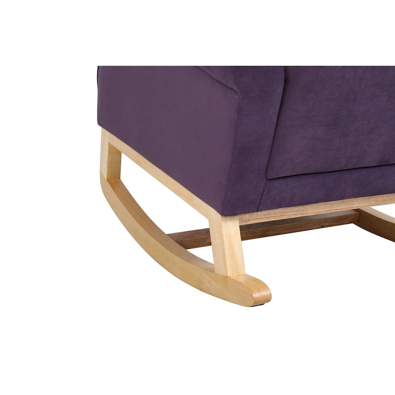 Fauteuil à bascule en velours