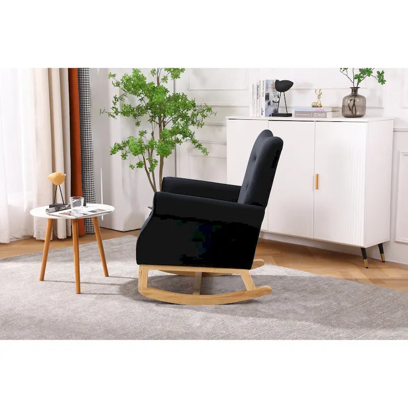 Fauteuil à bascule en velours