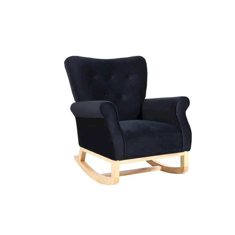 Fauteuil à bascule en velours