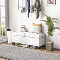 Banc de rangement capitonné avec charnières de sécurité pour salon, entrée, chambre à coucher