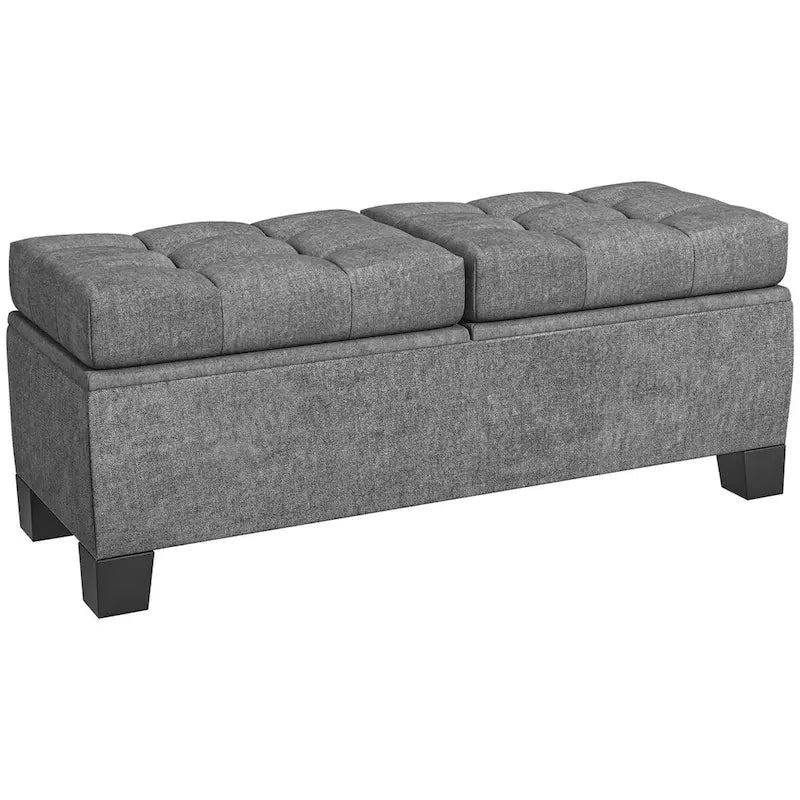 Banc de rangement capitonné avec charnières de sécurité pour salon, entrée, chambre à coucher