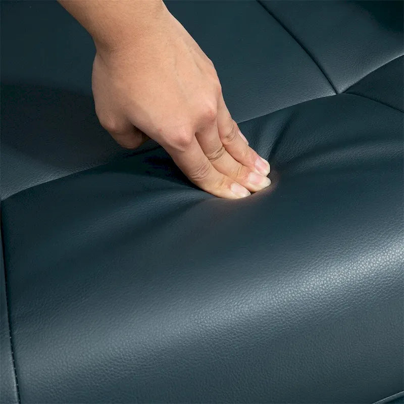 Fauteuil inclinable manuel en cuir pivotant avec accoudoirs et repose-pieds extensible