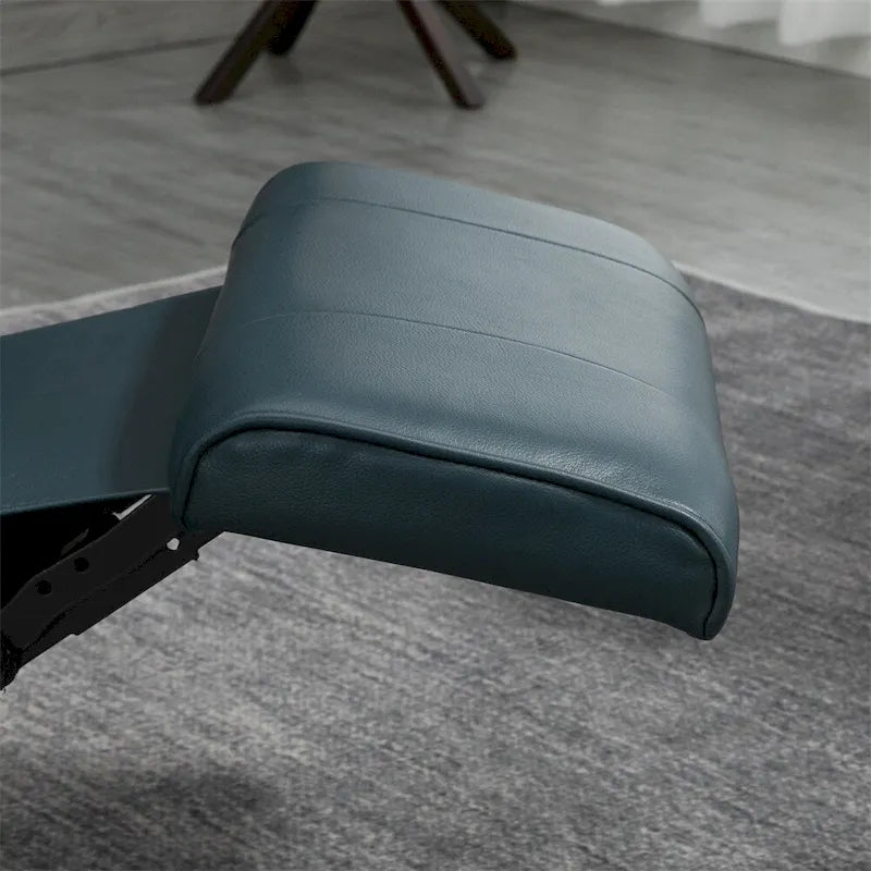 Fauteuil inclinable manuel en cuir pivotant avec accoudoirs et repose-pieds extensible