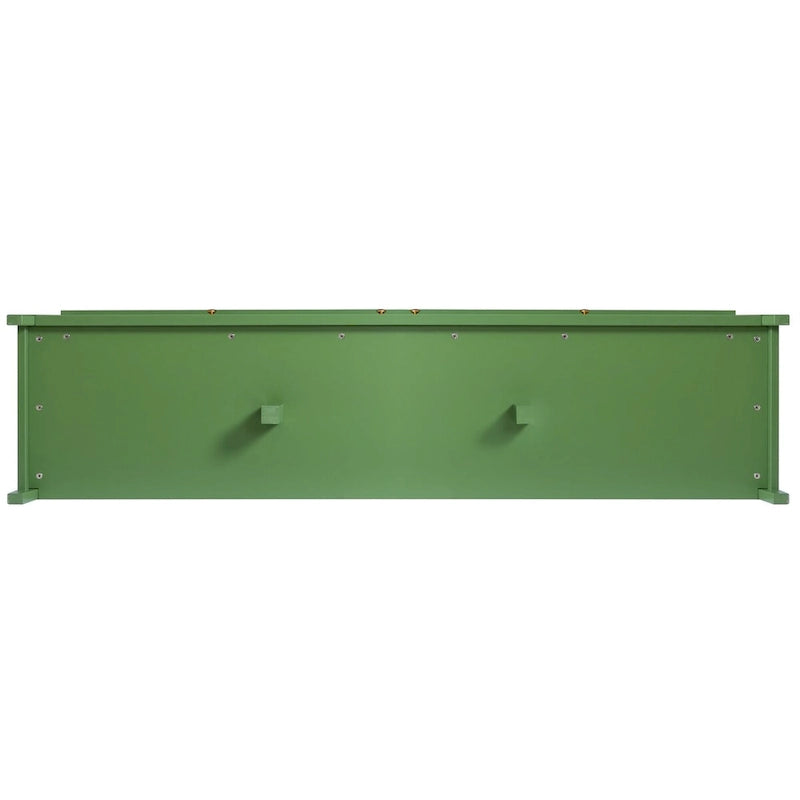 Meuble TV de rangement moderne de 180 cm en bois massif et portes vitrées