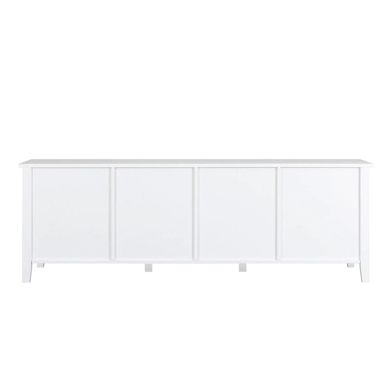 Meuble TV de rangement moderne de 180 cm en bois massif et portes vitrées