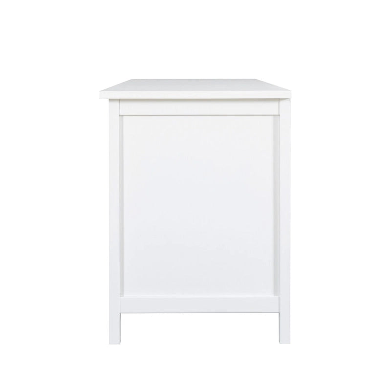 Meuble TV de rangement moderne de 180 cm en bois massif et portes vitrées