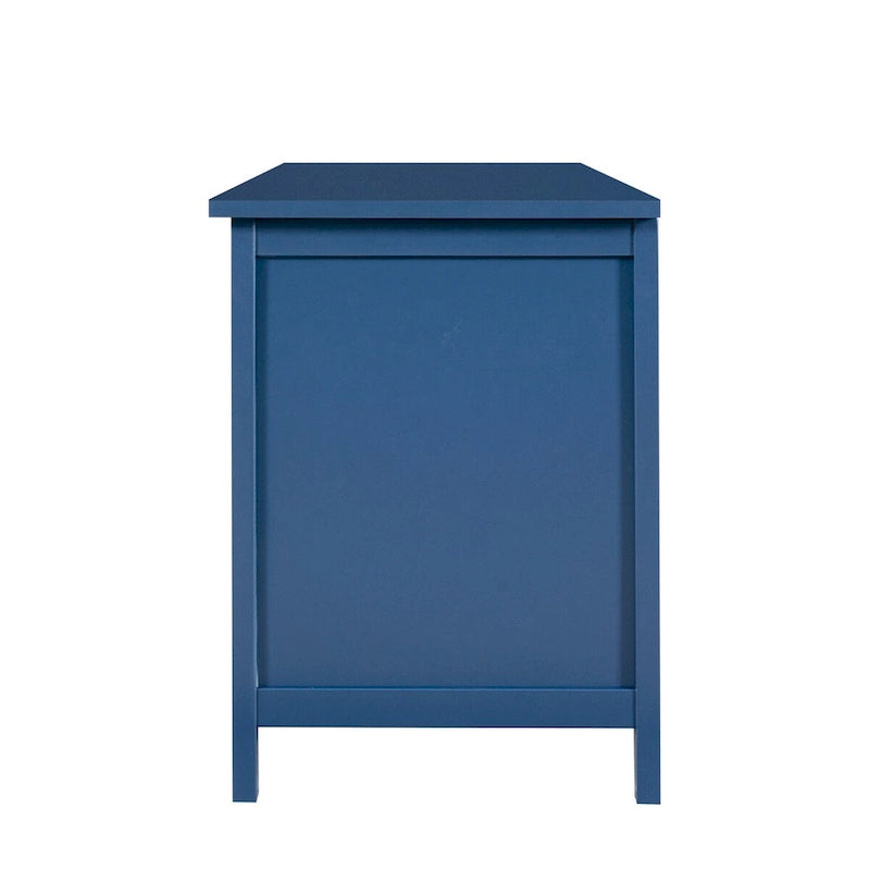 Meuble TV de rangement moderne de 180 cm en bois massif et portes vitrées