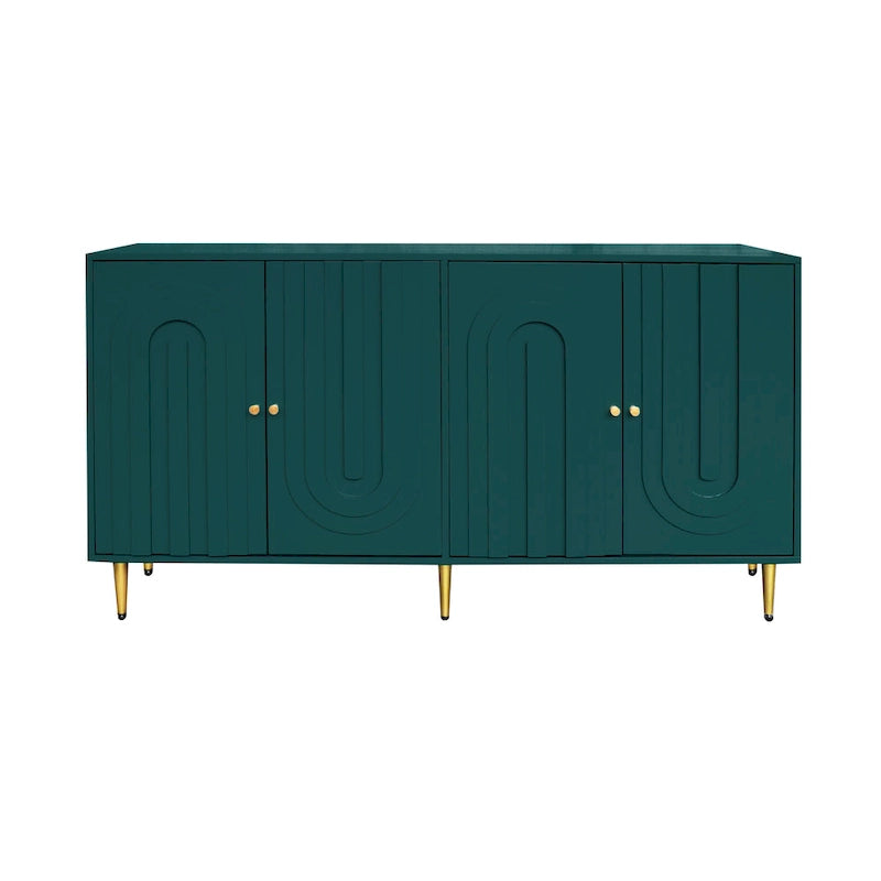 Meuble bas laqué moderne à 4 portes en bois