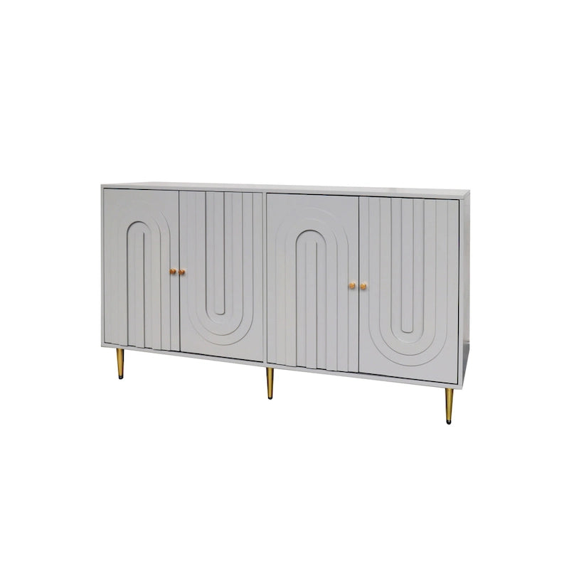 Meuble bas laqué moderne à 4 portes en bois