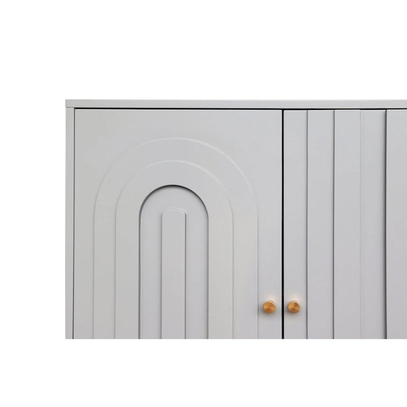 Meuble bas laqué moderne à 4 portes en bois