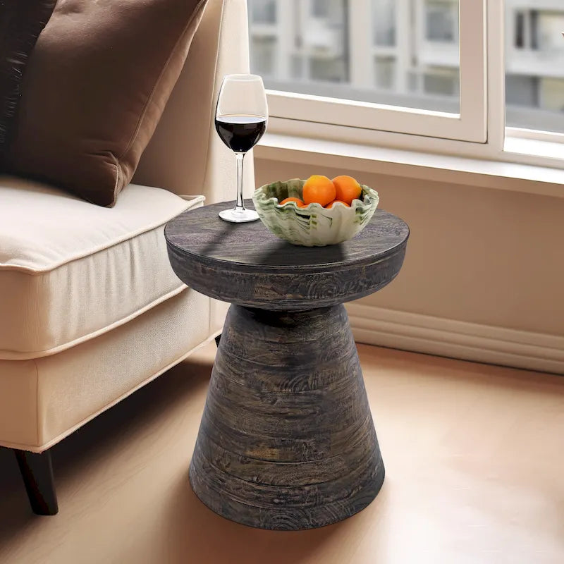 Bois, table d'appoint 19, noir