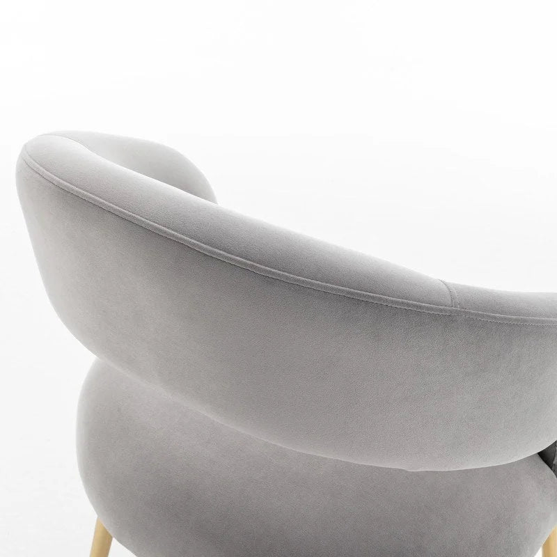 Chaise de salle à manger à dossier ouvert en velours de style Mid-Century Modern - Lot de 2
