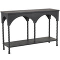 Console en bois avec étagère et arche – Noir