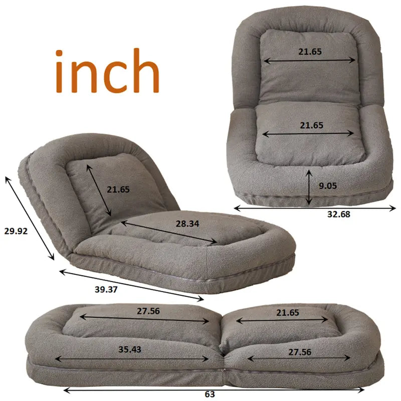 Canapé-lit inclinable rembourré de 42,5 po