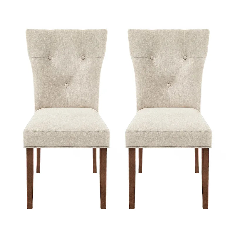 Chaise de salle à manger capitonnée en hévéa Chastin Farmhouse (lot de 2)