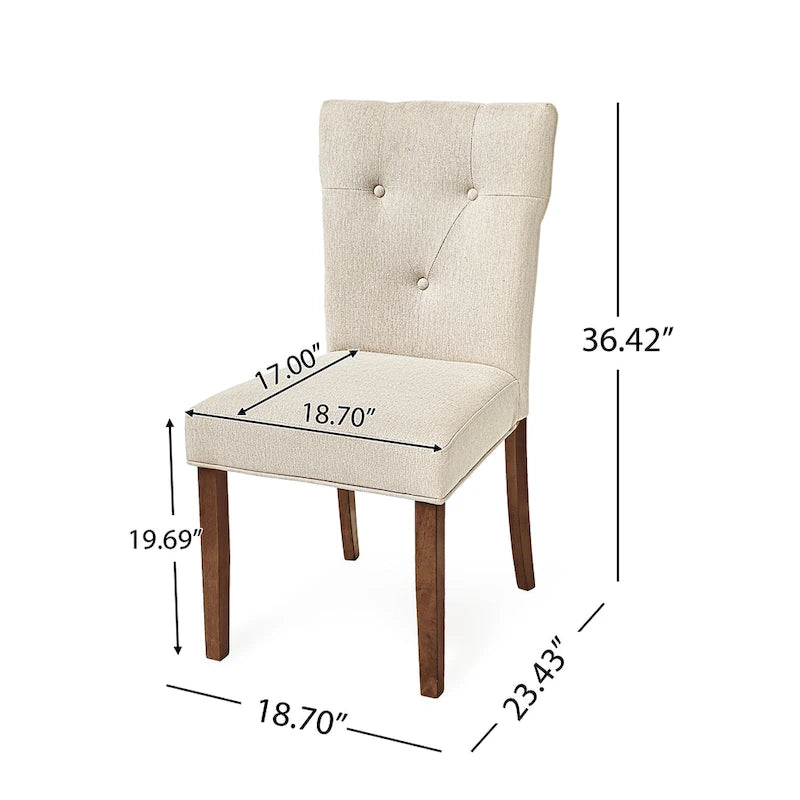 Chaise de salle à manger capitonnée en hévéa Chastin Farmhouse (lot de 2)