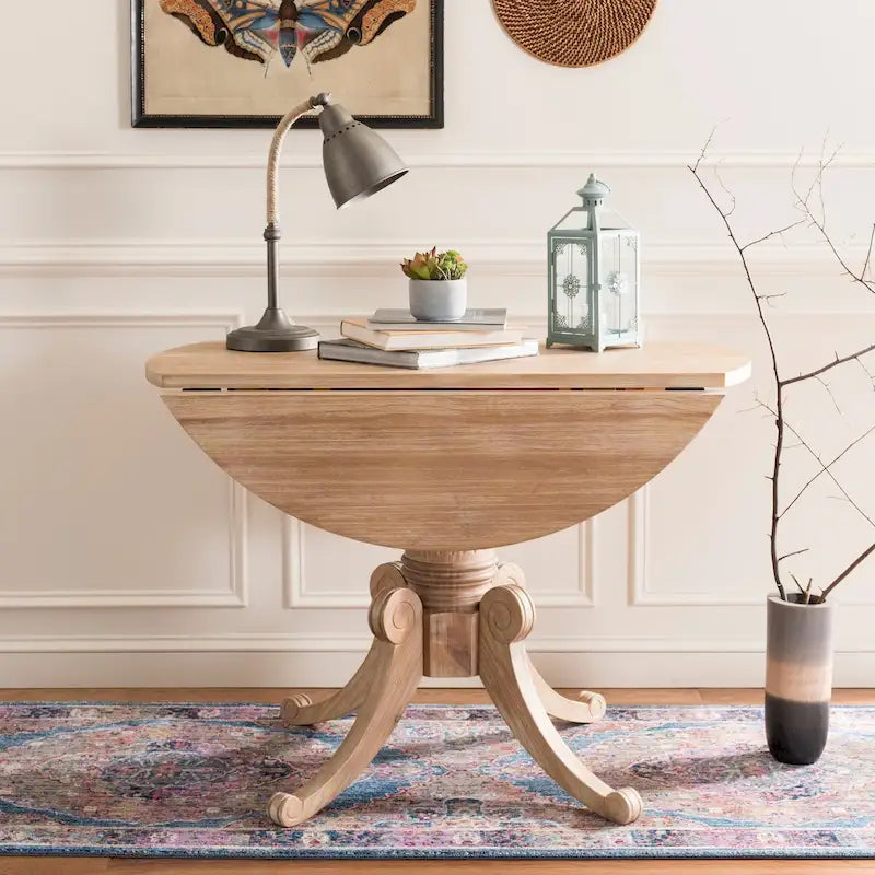 Table à manger à abattants blanc antique - 43 L x 43 P x 31 H - 43Lx43Px31H