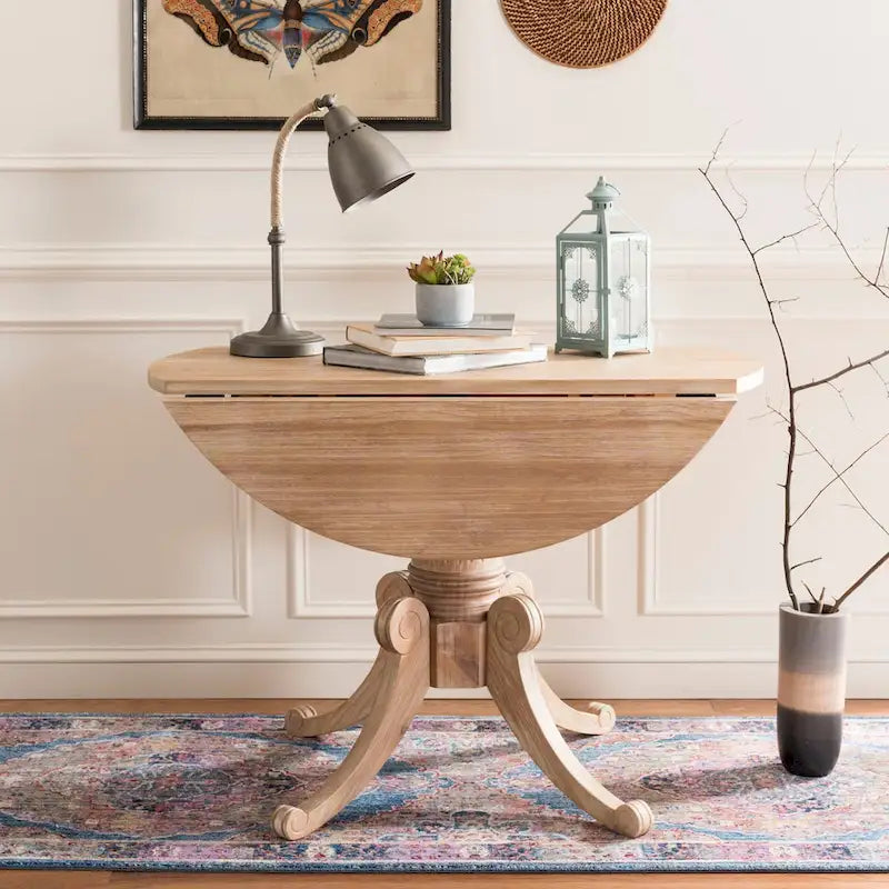 Table à manger à abattants blanc antique - 43 L x 43 P x 31 H - 43Lx43Px31H