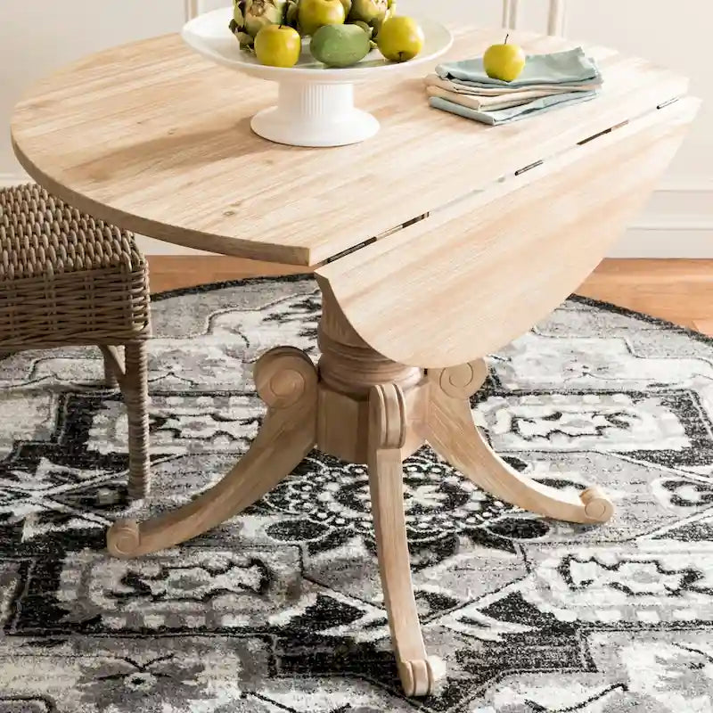 Table à manger à abattants blanc antique - 43 L x 43 P x 31 H - 43Lx43Px31H